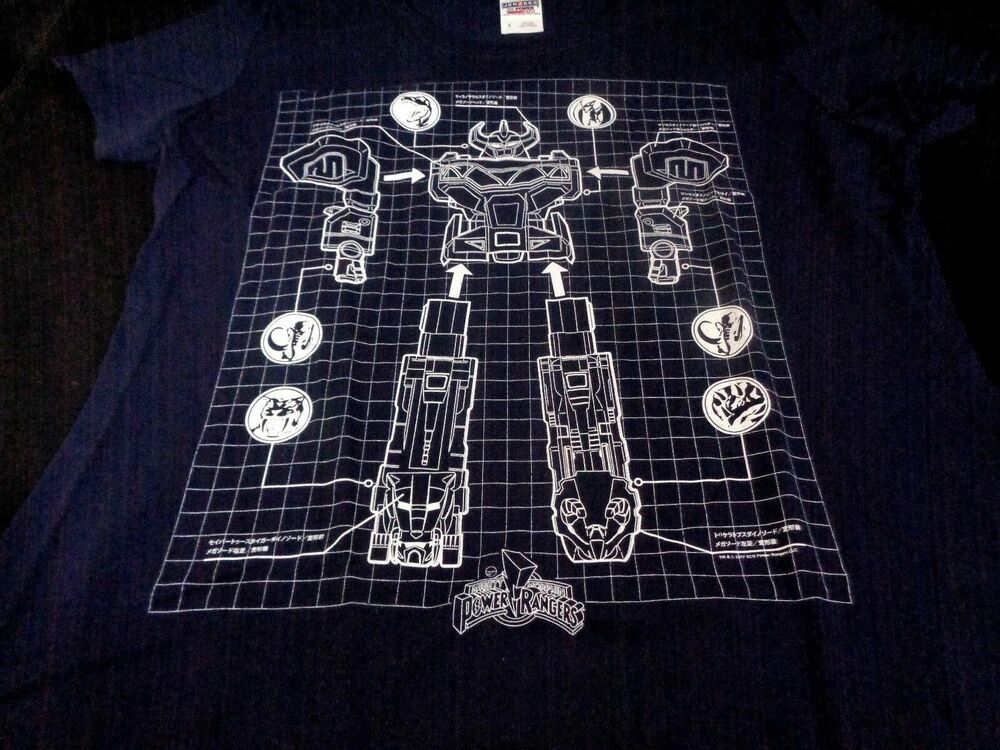 Power Rangers Megazord Blueprint Women's T-Shirt SIze XL Loot Crate Exclusive